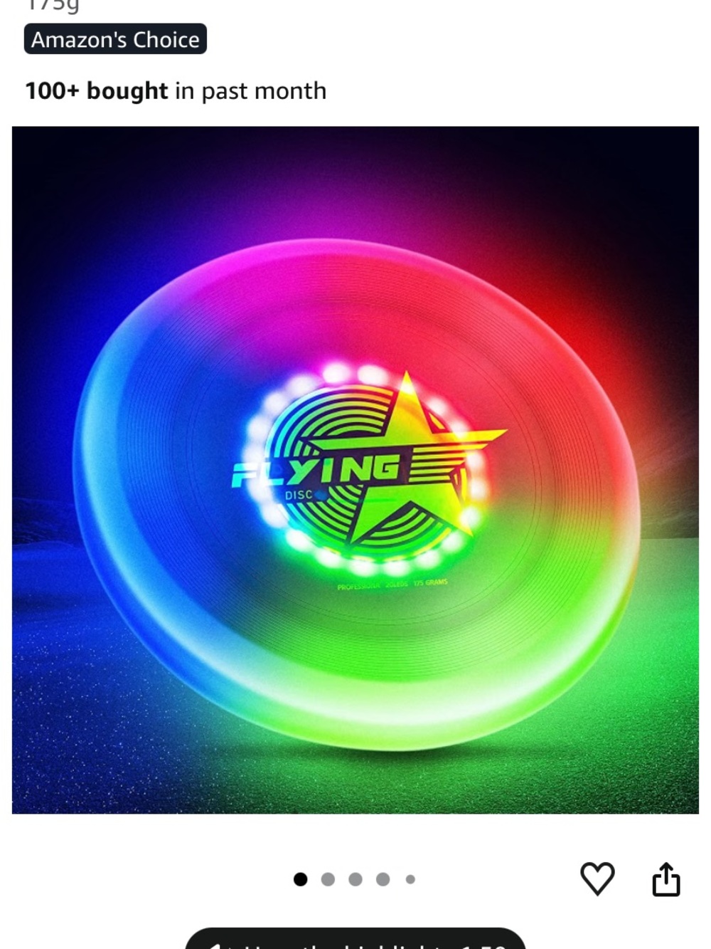 LED Light-Up Flying Disc Frisbee - Multicolor